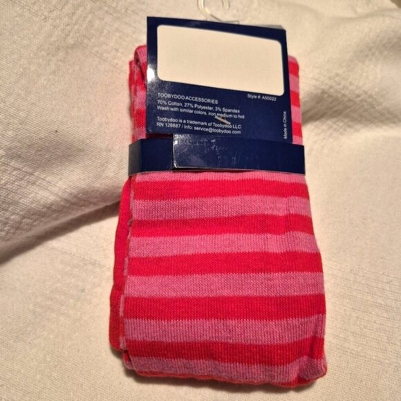 Tooby Doo girls footless sweater tights leggings red and pink stripe NEW - Picture 2 of 6